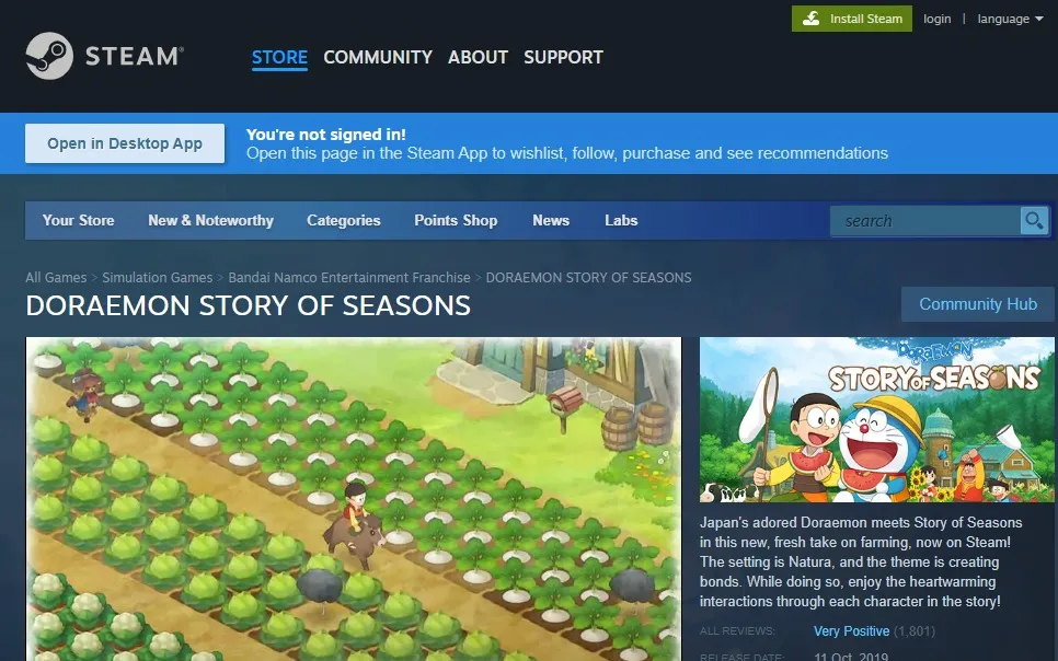 Doraemon Story of Seasons