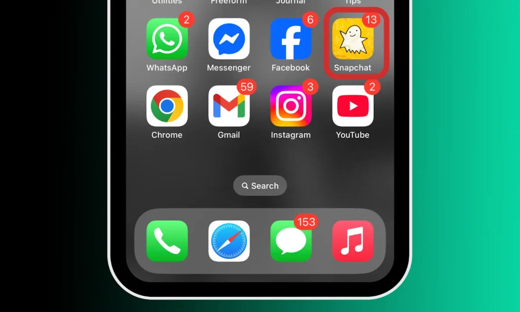 Open the main menu and click on the Snapchat logo.