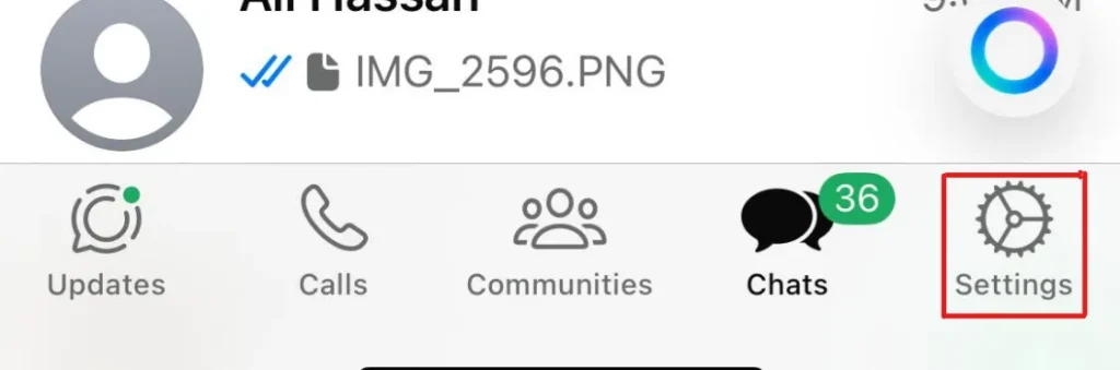Select the Settings gear icon - How to Back Up WhatsApp