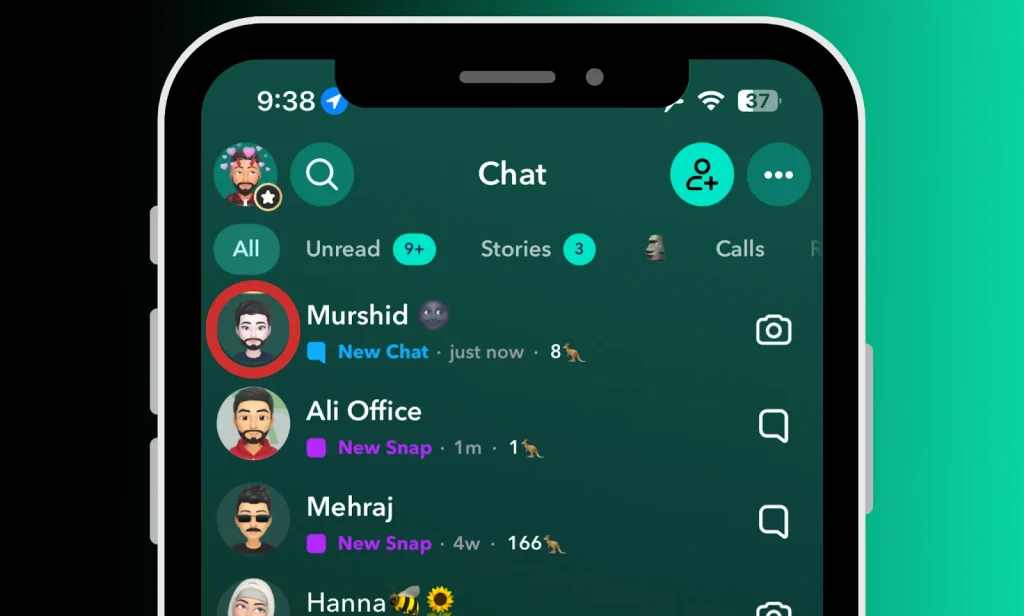 Tap and hold on the Bitmoji of the chat you wanna half swipe.