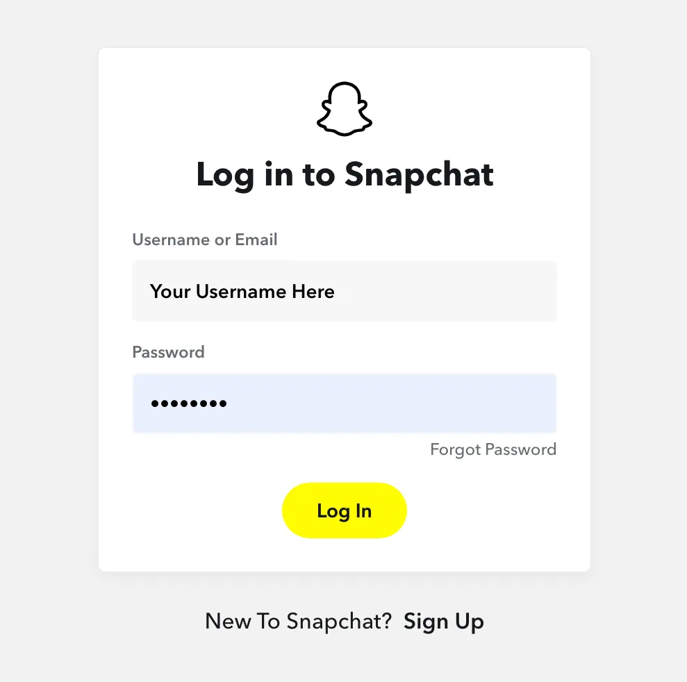 Log into  Your Snap Account