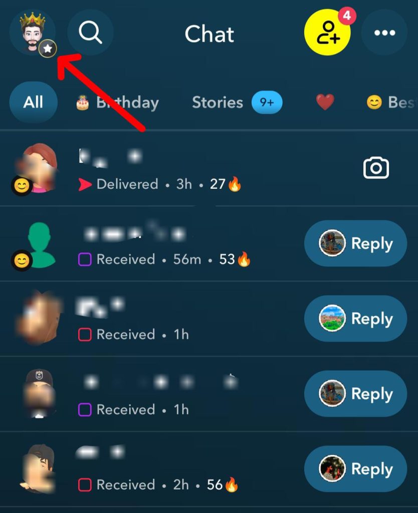 Go to your Snapchat Profile