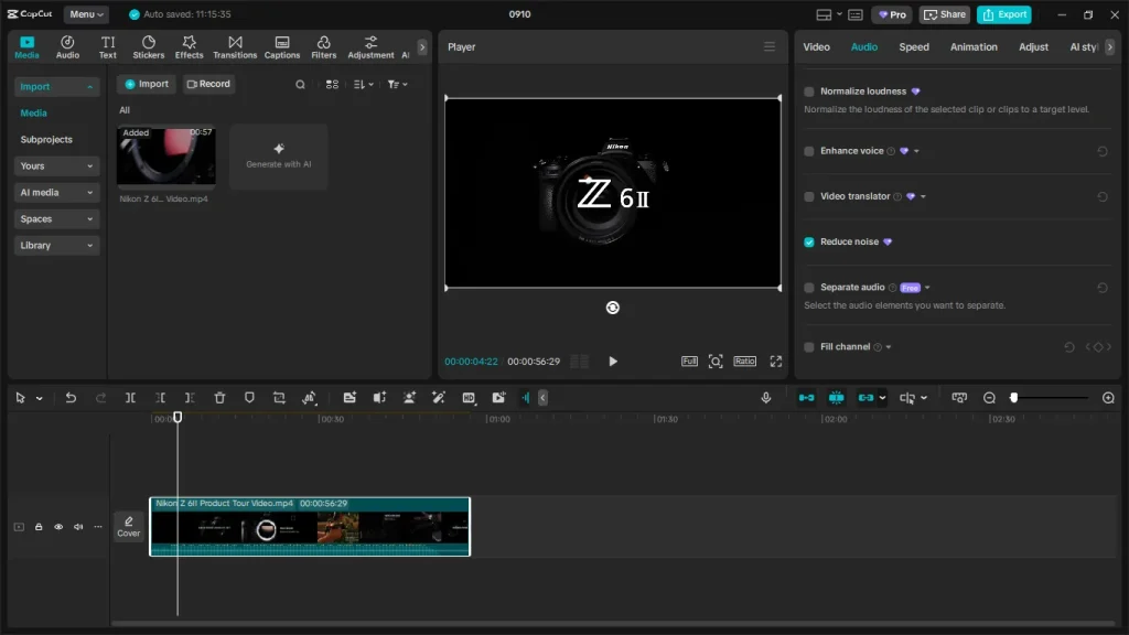 enable noise reduction